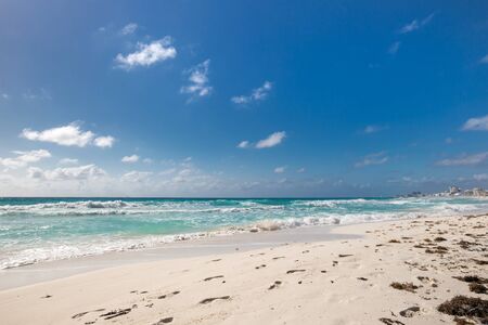Caribbean beach view, Cancun, Mexicoの写真素材