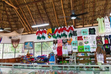 Mexico, Chichen Itza - 16 March 2015: Souvenir market with different goodsのeditorial素材