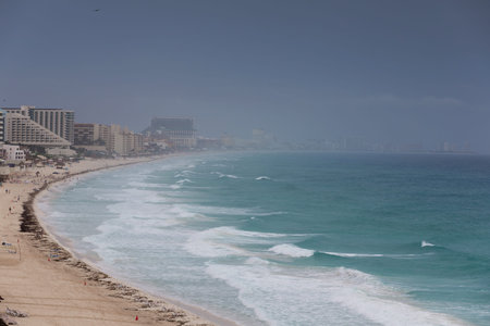 Stormy weather in Cancun. View from above