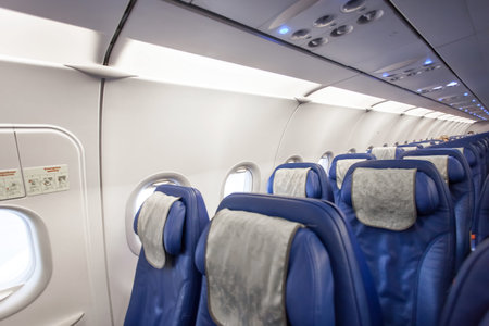 Commercial passengers airplane interior