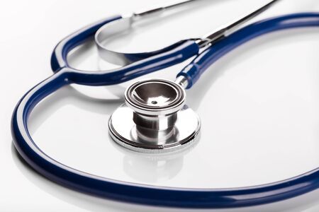 Stethoscope on white background, closeupの写真素材