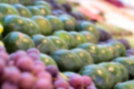 Avocado at storage in market, blurred style, defocusedの写真素材