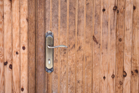 Door handle. Closeup outdoorsの写真素材