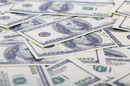 Dollar banknotes background. Closeupの写真素材