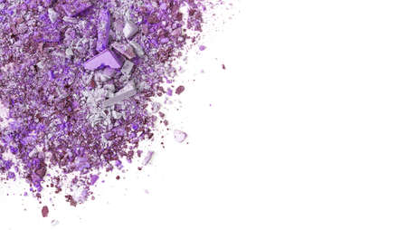 Crushed eyeshadows on white background. Beauty concept. Nobodyの写真素材