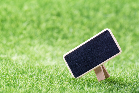 Blank mockup board on green grass background, closeup
の写真素材