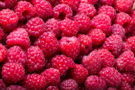 Ripe raspberry background. Closeup berries. Healthy organic foodの写真素材