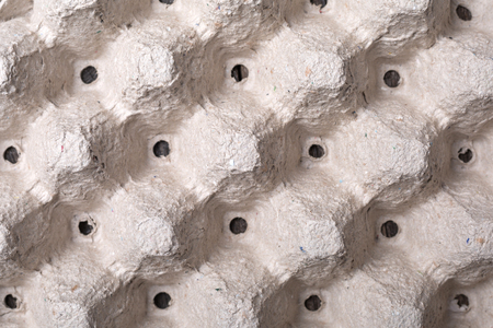Paper tray for eggs, top view. Backgroundの写真素材