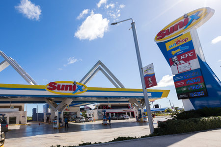 BAVARO, PUNTA CANA, DOMINICAN REPUBLIC - 19 JANUARY 2019: Sunix Petroleum gasoline station