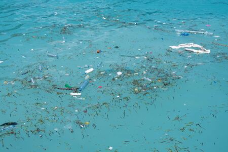 Garbage in the sea. Global pollution problemの写真素材