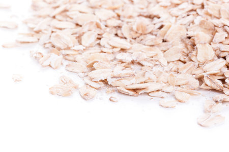 Low carbohydrates. Dry oat flakes. Healthy food concept