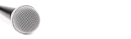 Voice microphone on white background. Musical tool closeupの写真素材