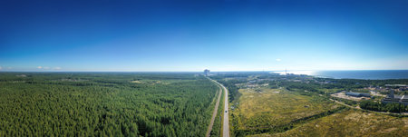 Aerial view from drone on nuclear power plant. Panoramaの写真素材
