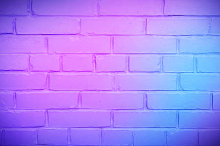 Neon brick wall background concept, color backgroundの写真素材