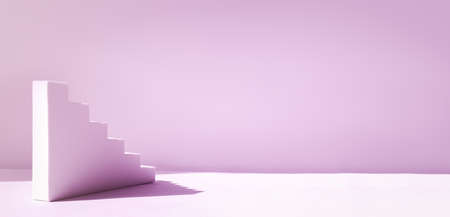 Podium display for product presentaion, trendy minimal show caseの写真素材