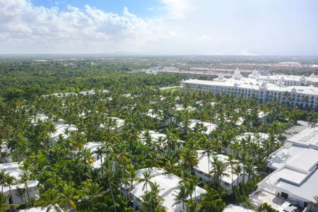 Punta Cana, Dominican Republic - 12 May 2019: Aerial view from drone on RIU BAMBU CLUBHOTEL. Resort buildingのeditorial素材