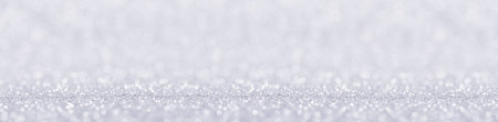 Shiny silver background. Abstract holiday decoration. Long banner