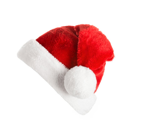 Santa Claus hat isolated on white background. Christmas and New Year celebrationの写真素材