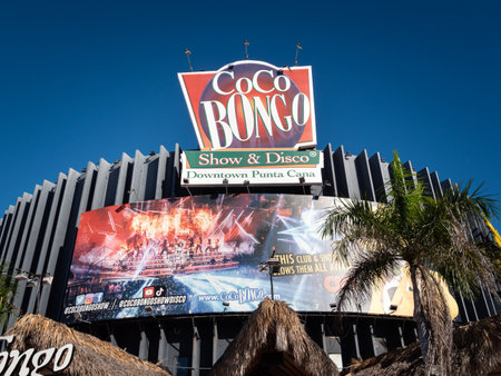 PUNTA CANA, DOMINICAN REPUBLIC - 28 JANUARY 2022: Coco Bongo nightclub building. It is a very famous club in the worldのeditorial素材
