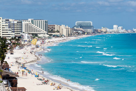 View of Cancun beach.の写真素材