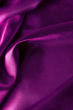 Blue color atlas material background, silk abstract textile surface, drapery clothの写真素材