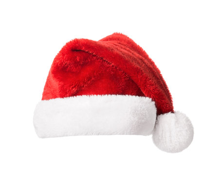 Santa Claus hat isolated on white background. Christmas and New Year celebrationの写真素材