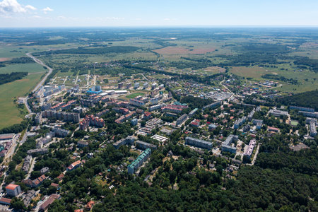 Svetlogorsk town. Kaliningrad region. Aerial view from droneの写真素材