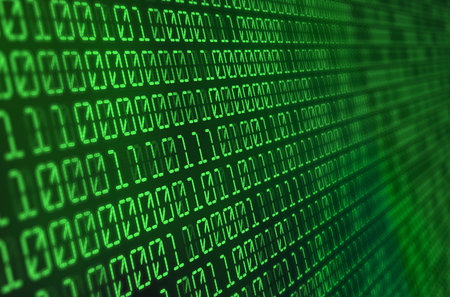 Green Binary code Background. Digital and Secure Data Concept. Abstract Technology Illustration