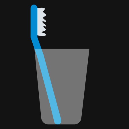 toothbrush in a glassのイラスト素材