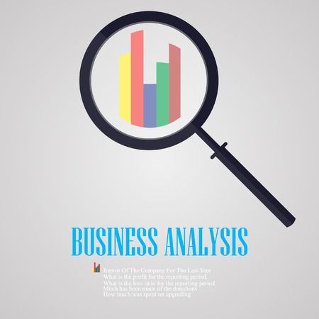 Business Analysis symbol with magnifying glass icon and chart. Eps10 vector illustrationのイラスト素材