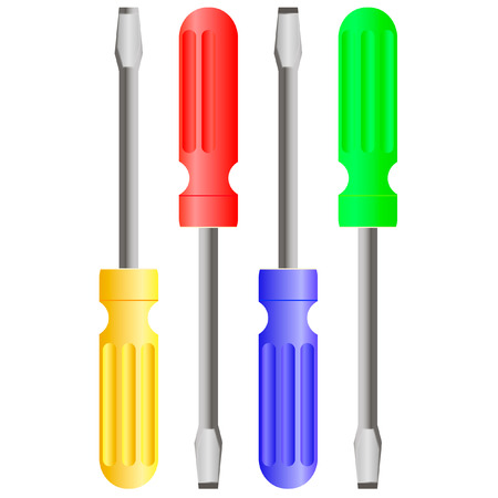 set of screwdrivers assorted colorsのイラスト素材
