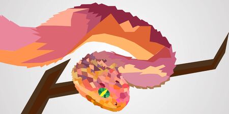 snake of the pieces on the branchのイラスト素材