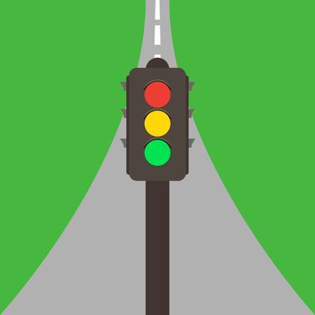 traffic light on the roadのイラスト素材