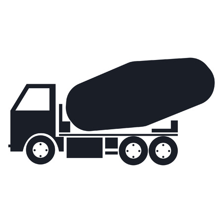 truck, concrete mixer truck. vector, easy change colorsのイラスト素材