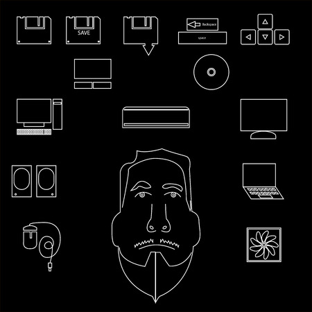 set of computer iconsのイラスト素材