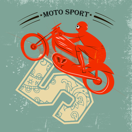 grunge, retro poster, biker, old school, background, chips and scratchesのイラスト素材