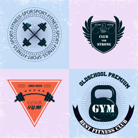 premium logo, gym, rocking chair, oldschool, fitnessのイラスト素材