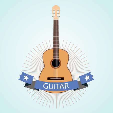 emblem acoustic guitarのイラスト素材