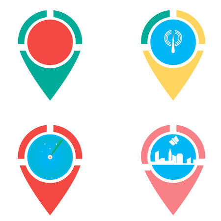 Icons set of locations. checkpoint. locator design vector template. Gps icon design vector. Simple clean design Gps locator vector icon.のイラスト素材