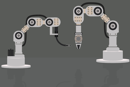 robot. robotic hands. vector. machines used in production.のイラスト素材