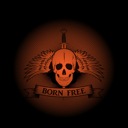 skull with wings.のイラスト素材