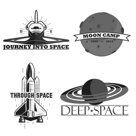 Set of vintage space, emblems, logos and labelsのイラスト素材