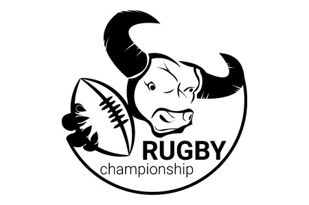 American football, team bulls. A sports logo, emblem.のイラスト素材