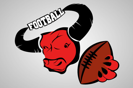 American football, team bulls. A sports logo, emblem.のイラスト素材