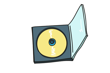 the CD in the box. hand drawing. Doodleのイラスト素材