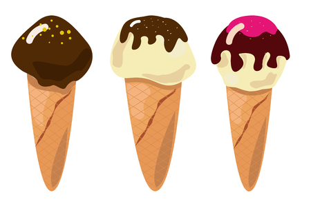 Ice cream on a white background. Vector illustrationのイラスト素材