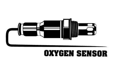 Oxygen sensor engine car. Monochrome vector illustration.のイラスト素材