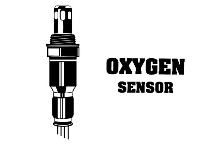 Oxygen sensor engine car. Monochrome vector illustration.のイラスト素材