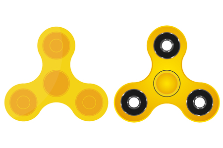 Hand spinner. Children's toy. Spiner. Gold edition.のイラスト素材
