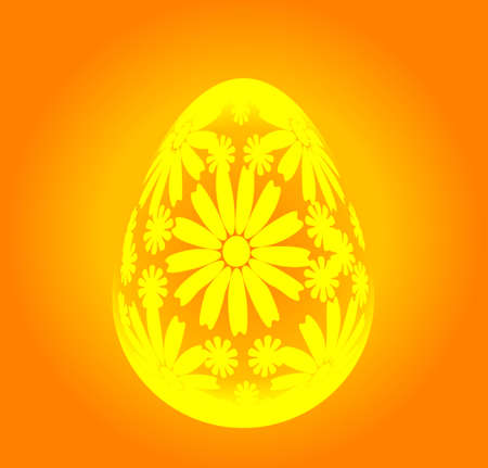 Easter egg with floral ornament, vector illustrationのイラスト素材
